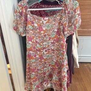 Pink Lily Floral Mini Dress